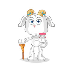 mountain goat white haired old man. character vector