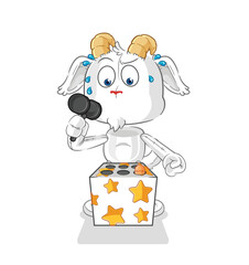 mountain goat play whack a mole mascot. cartoon vector