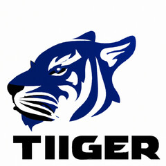 Blue and black tiger head icon
