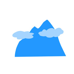 Abstract Hand Drawn Mountain with Cloud