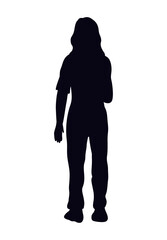 woman standing silhouette style