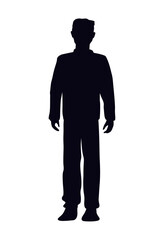 man standing silhouette style