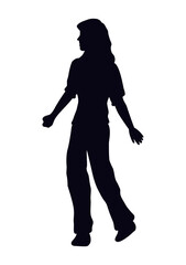 young woman silhouette style