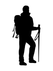 traveler walking silhouette