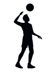volleyball player serving silhouette