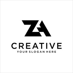 AZ, ZA Letter Logo Design Template