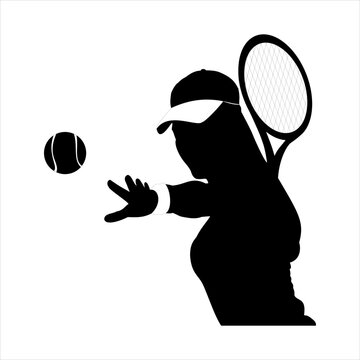 tennis player silhouette, a girl playing tennis silhouette