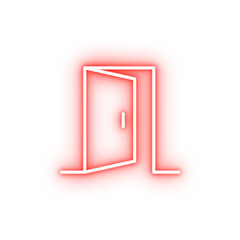 opened door neon icon