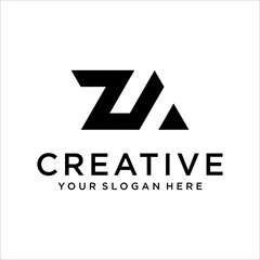 AZ, ZA Letter Logo Design Template