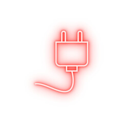 electric plug neon icon