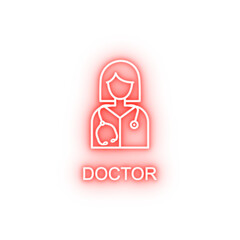 doctor line neon icon