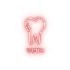 tooth line neon icon