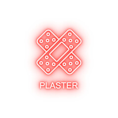 medicine plaster line neon icon