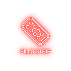 pills strip line neon icon