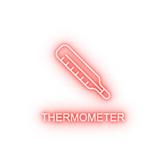thermometer line neon icon