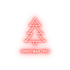 Christmas tree neon icon
