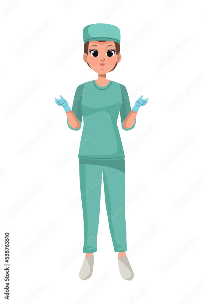 Poster female professional doctor surgeon