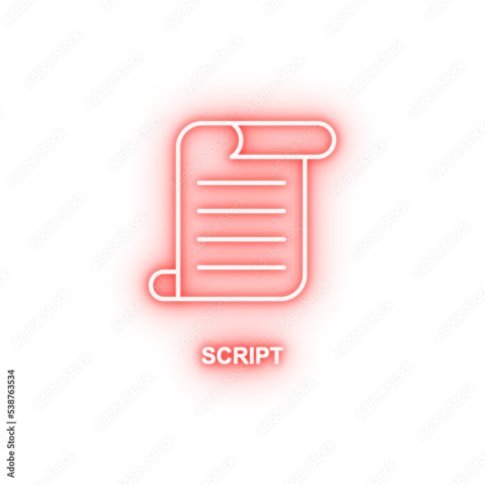 Sticker script sign neon icon