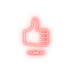Fototapeta premium thumb up neon icon