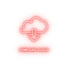 download cloud neon icon