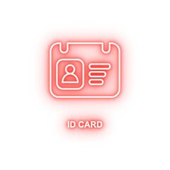 id card neon icon