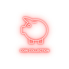 coin collection neon icon