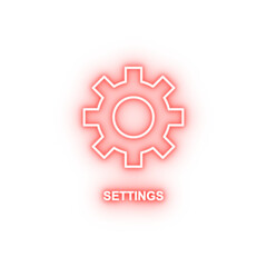 settings sign neon icon