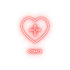 Obraz premium donate neon icon