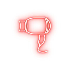 hair dryer neon icon