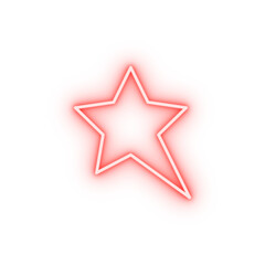 elongated star line neon icon
