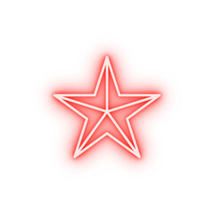 five-pointed star line neon icon