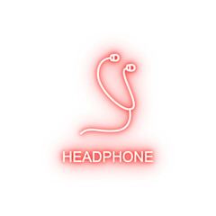 headphones neon icon