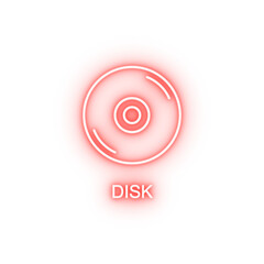 CD disc neon icon