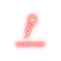 singer microphone neon icon
