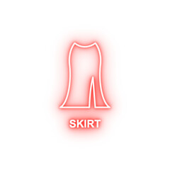 skirt with neckline neon icon