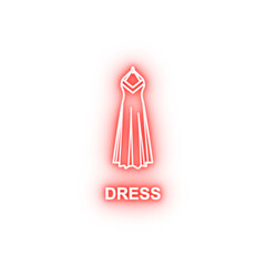 Evening Dress neon icon