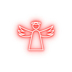 angel outline neon icon
