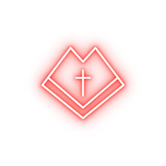 open bible outline neon icon
