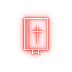 Fototapeta premium Bible outline neon icon