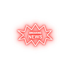 Obraz premium sign breaking news neon icon