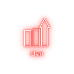 chart with arrow neon icon