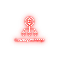 currency exchange neon icon
