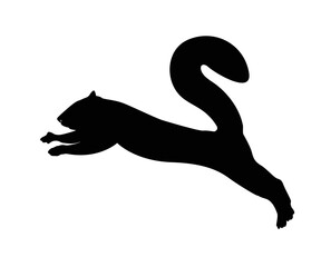 Fototapeta na wymiar Squirrel with vector silhouette. Funny wild animal cartoon squirrel running, standing and jumping. vector squirrel collection cartoon animal character design Isolated flat illustration.