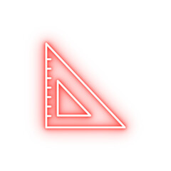 coal ruler outline neon icon