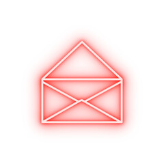 open envelope outline neon icon