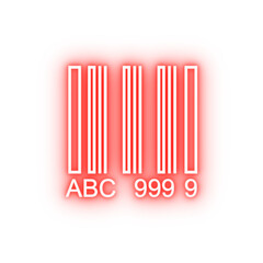 bar code outline neon icon