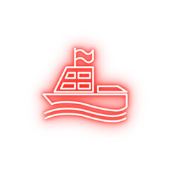 ship deliverer outline neon icon