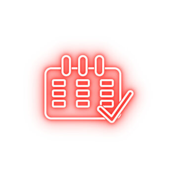 calendar during outline neon icon