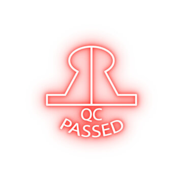 QS passed sign outline neon icon