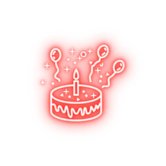 birthday cake dusk style neon icon
